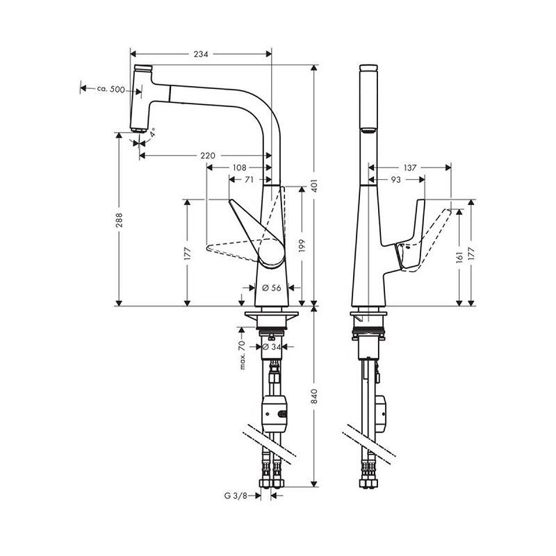 Смеситель Hansgrohe Talis Select S 72821000 для кухни