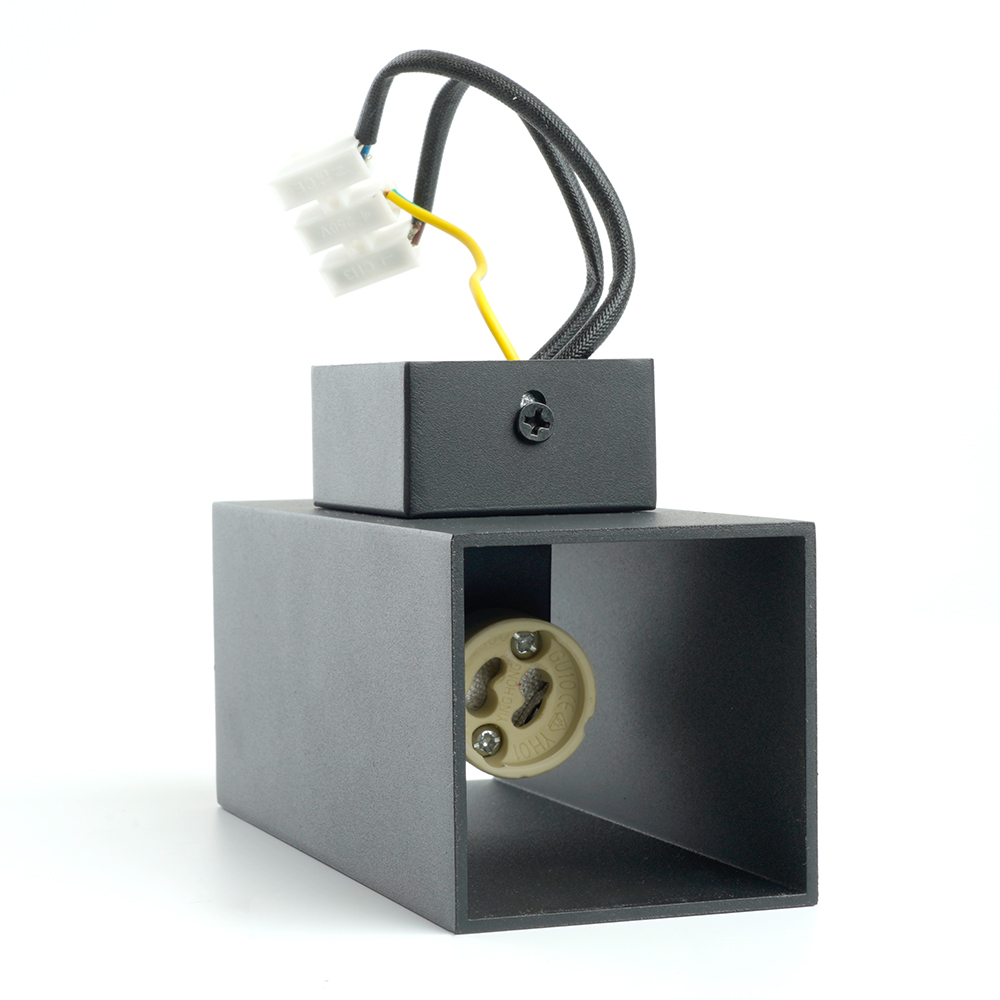 Светильник ДБО 2хGU10 вверх/вниз без ламп черный