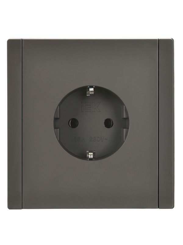 Розетка СП FORTE&PIANO FP314 16А с заземл. без защ. шторок безвинт. крепл. сер. IEK FP-R11-16-1-K03