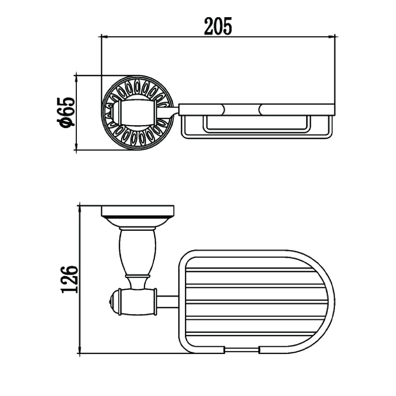 Мыльница Savol S-006632C, бронза