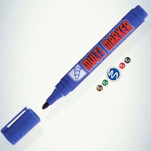 Маркер перманентный "Multi Marker" 3мм пулевидный син. Crown Б0048240