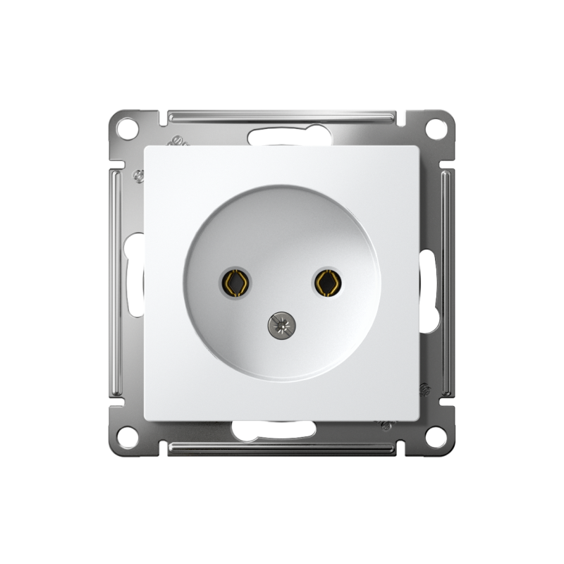 Розетка 1-м СП AtlasDesign 16А IP20 без заземл. без защ. шторок механизм бел. SE ATN000141