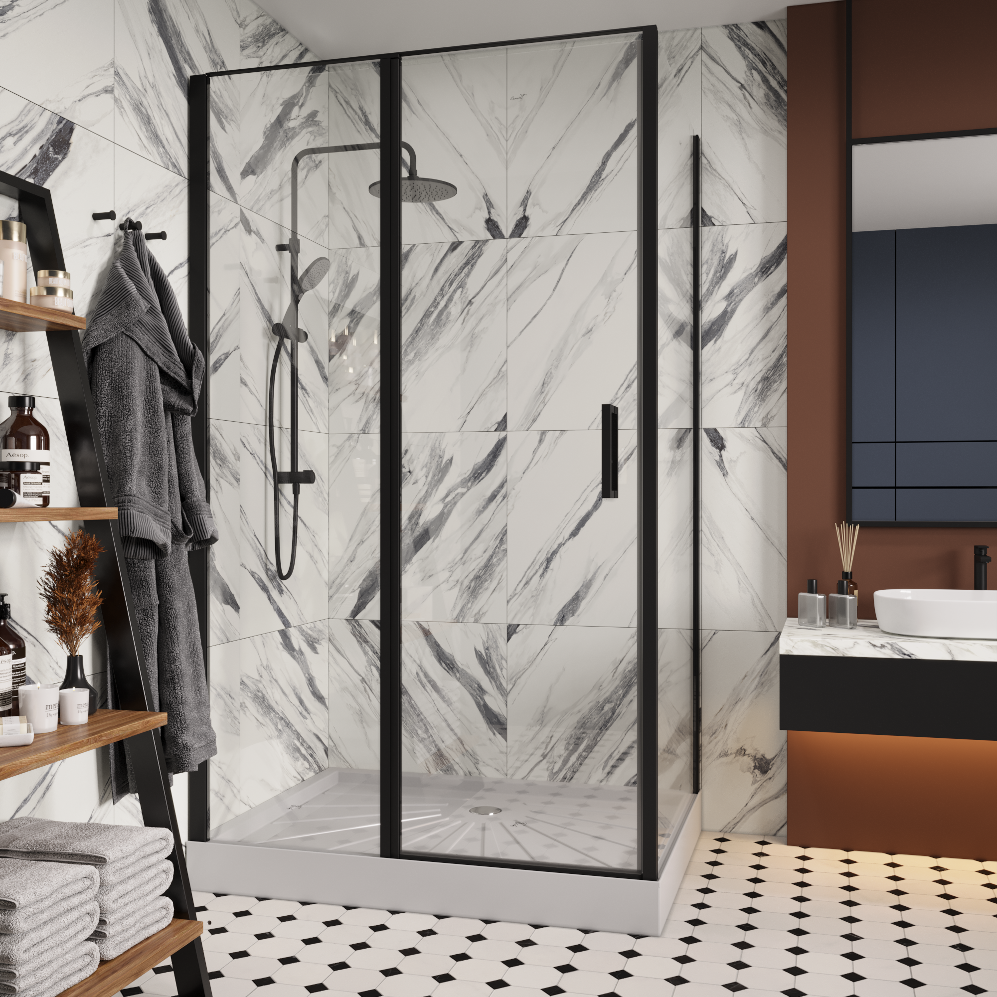 Ограждение VICTORIA120B душевое Ceruttispa без поддона (90x120x195)