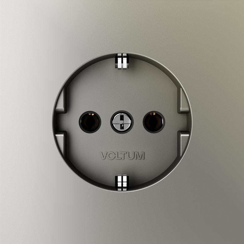 Розетка 1-м СП S70 16А с заземл. механизм шелк Voltum VLS040104