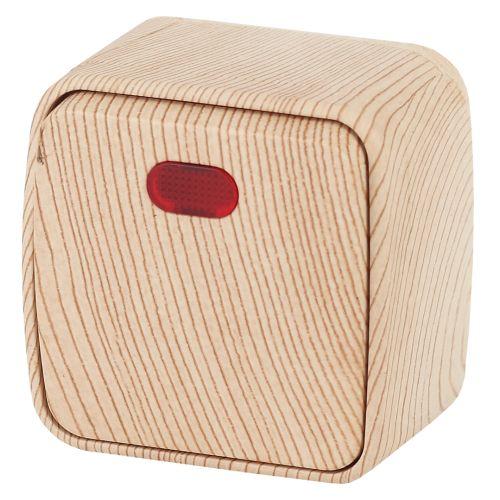 Выключатель 1-кл. ОП Polo 3-102-11 10А 250В IP20 с подсветкой сосна Intro Б0053532