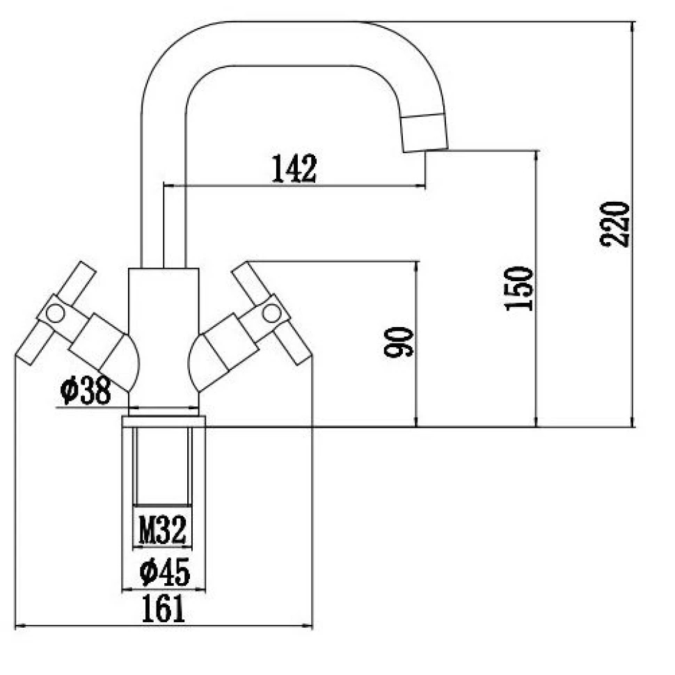 Смеситель для кухни Fmark FS8402H, черный