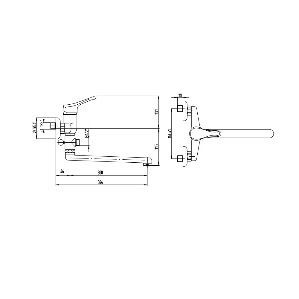 Смеситель Paini Bios 05CR112P20LMKM для ванны