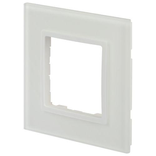 Рамка 1-м Elegance 14-5101-01М для розеток и выключателей стекло матов. бел. Эра Б0065832