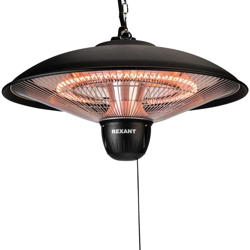 Обогреватель электрический инфракрасный подвесной в корпусе из нержавеющей стали 1.5кВт 3 режима обогрева механическая регулировка Rexant 60-0061