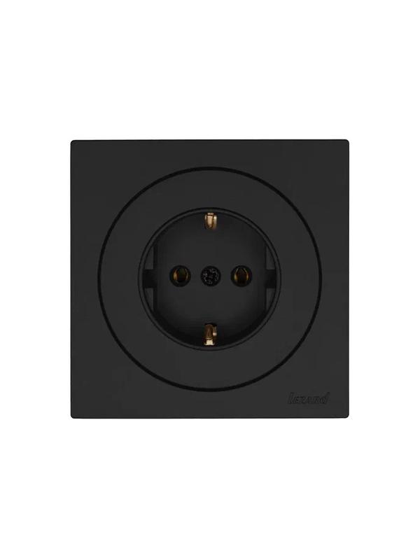 Розетка 1-м OSEN IP20 16А с заземл. ПБТ механизм черн. бархат LEZARD 743-4288-122B
