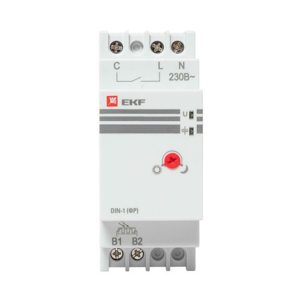 Фотореле с выносным датчиком DIN-1 (ФР) 2-100Лк 25А (3000Вт) EKF fr-din-1-25