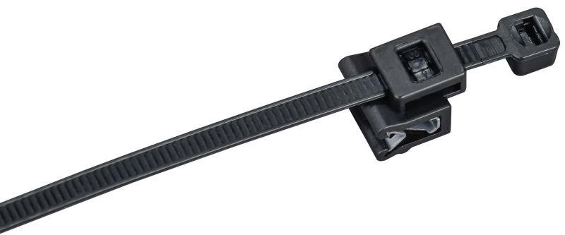 Хомут 4.8х280мм P6.6 с креплением на кромку черн. (уп.100шт) IEK UHH17-D048-280-100-K02