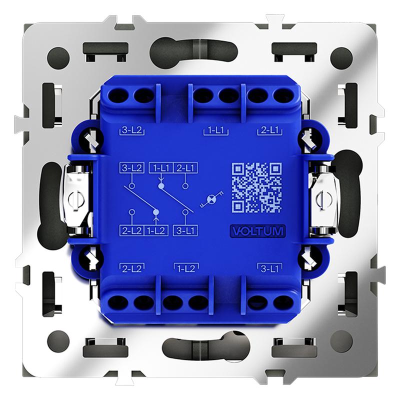 Переключатель проходной 2-кл. СП S70 10А с подсветкой механизм титан Voltum VLS020406