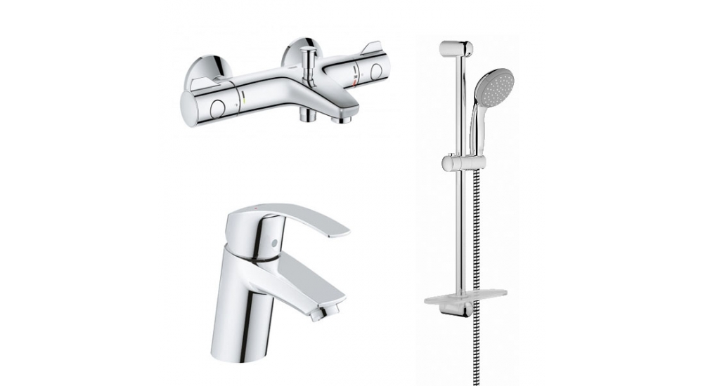 Комплект смесителей 3 в 1 Grohe Eurosmart Grohtherm 800 124422