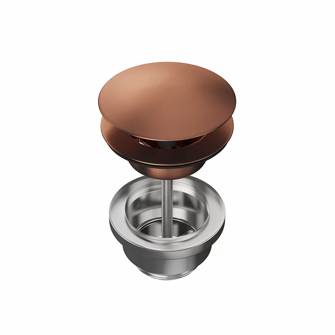 Донный клапан для раковины, брашированная медь, pvd