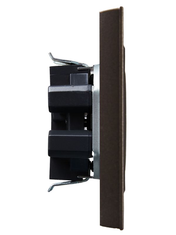 Розетка 2-м СП BRITE РС12-2-БрТБ 10А в сборе без заземл. без защ. шторок бр. IEK BR-R20-10-K45-F