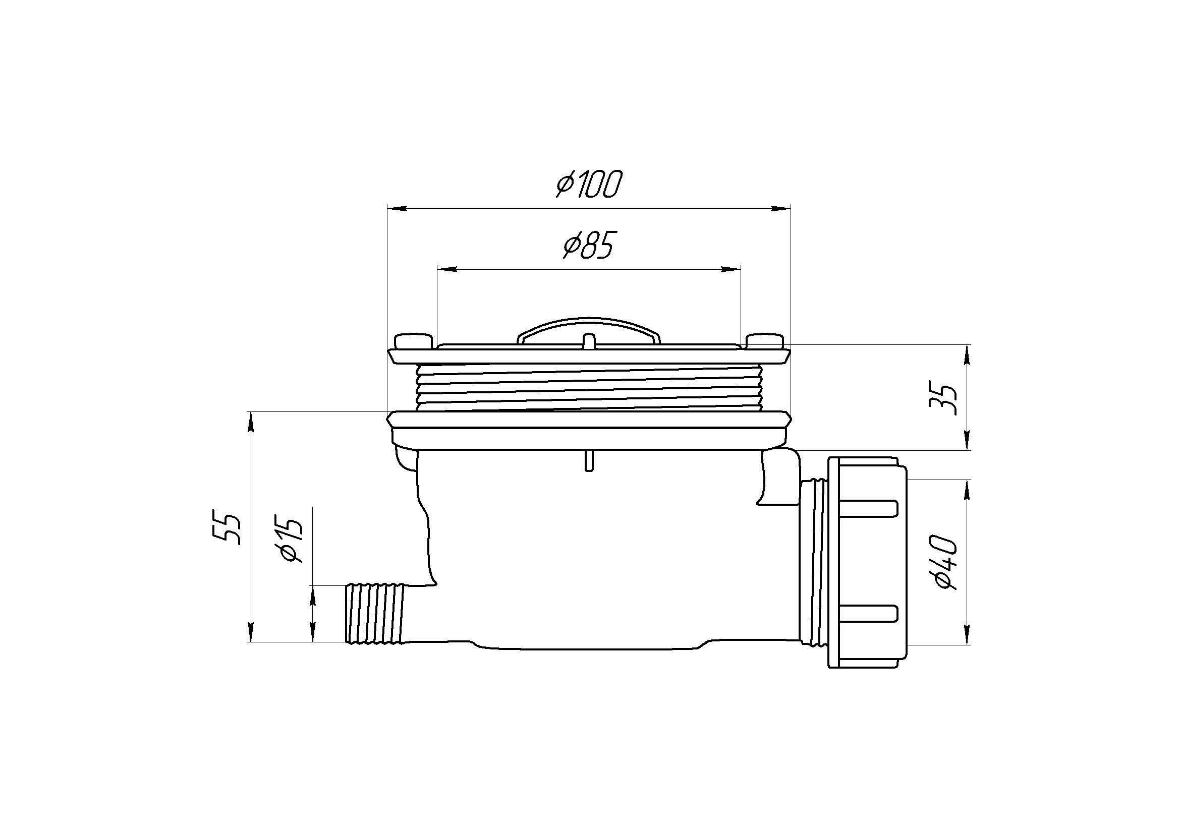 Сифон GRS90 для поддона GROSSMAN Strong