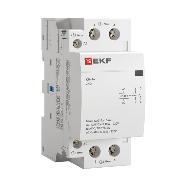 Контактор модульный КМ 16А 2NО (2 мод.) EKF km-2-16-20