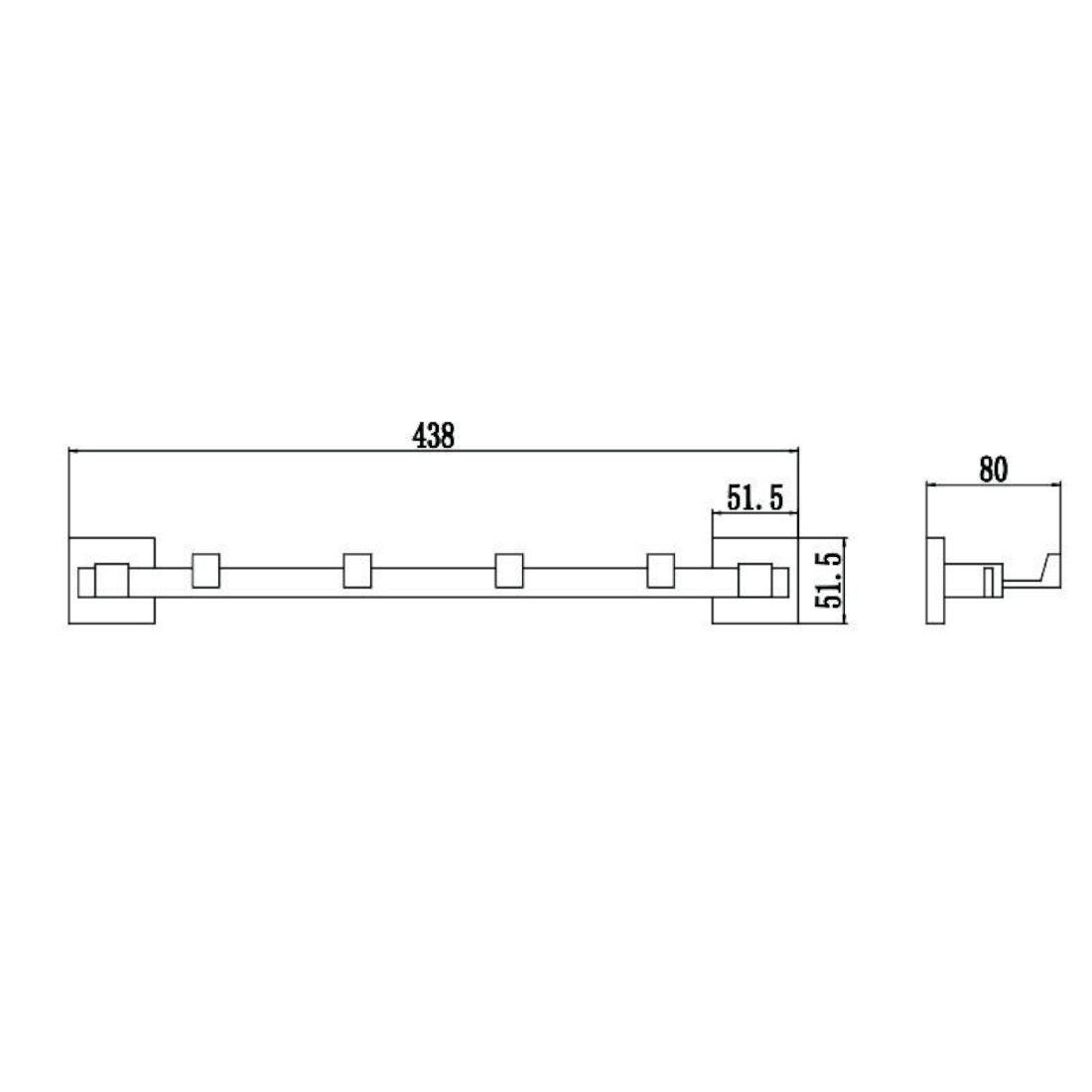 Планка с крючками Savol S-06574C, бронза