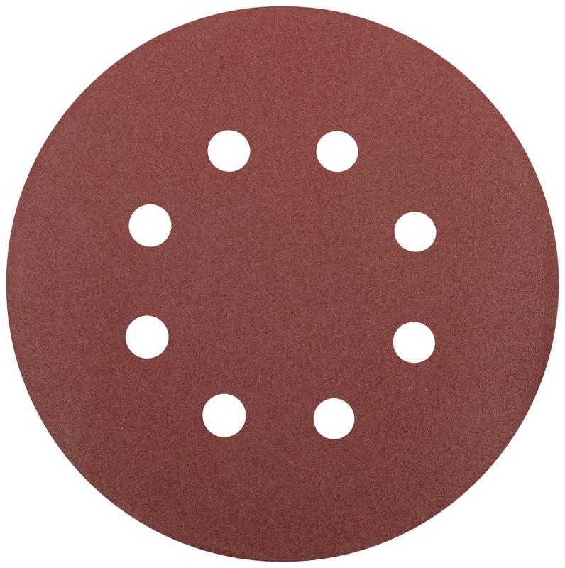 Круг шлифовальный с отверстиями (липучка) 125мм Р 180 алюм./оксидные (уп.5шт) КУРС 39788
