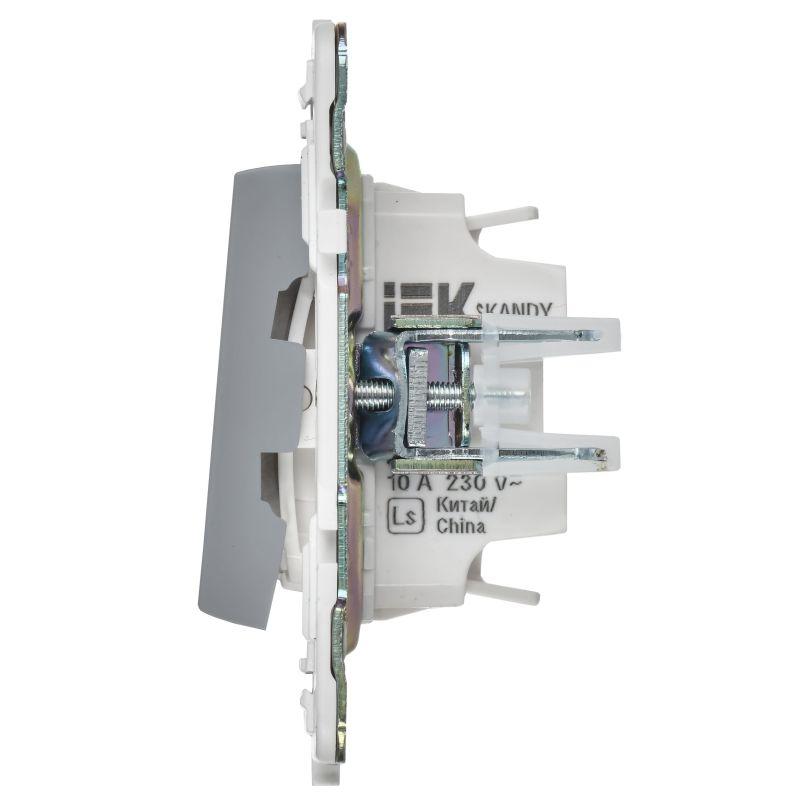 Выключатель проходной 2-кл. SKANDY 10А SK-V10Gr с индикацией сер. IEK SK-V22-1-10-K03