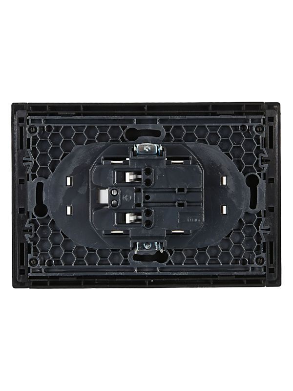 Розетка 2-м СП FORTE&PIANO FP126 10А без заземл. без защ. шторок безвинт. крепл. черн. IEK FP-R20-10-1-K02