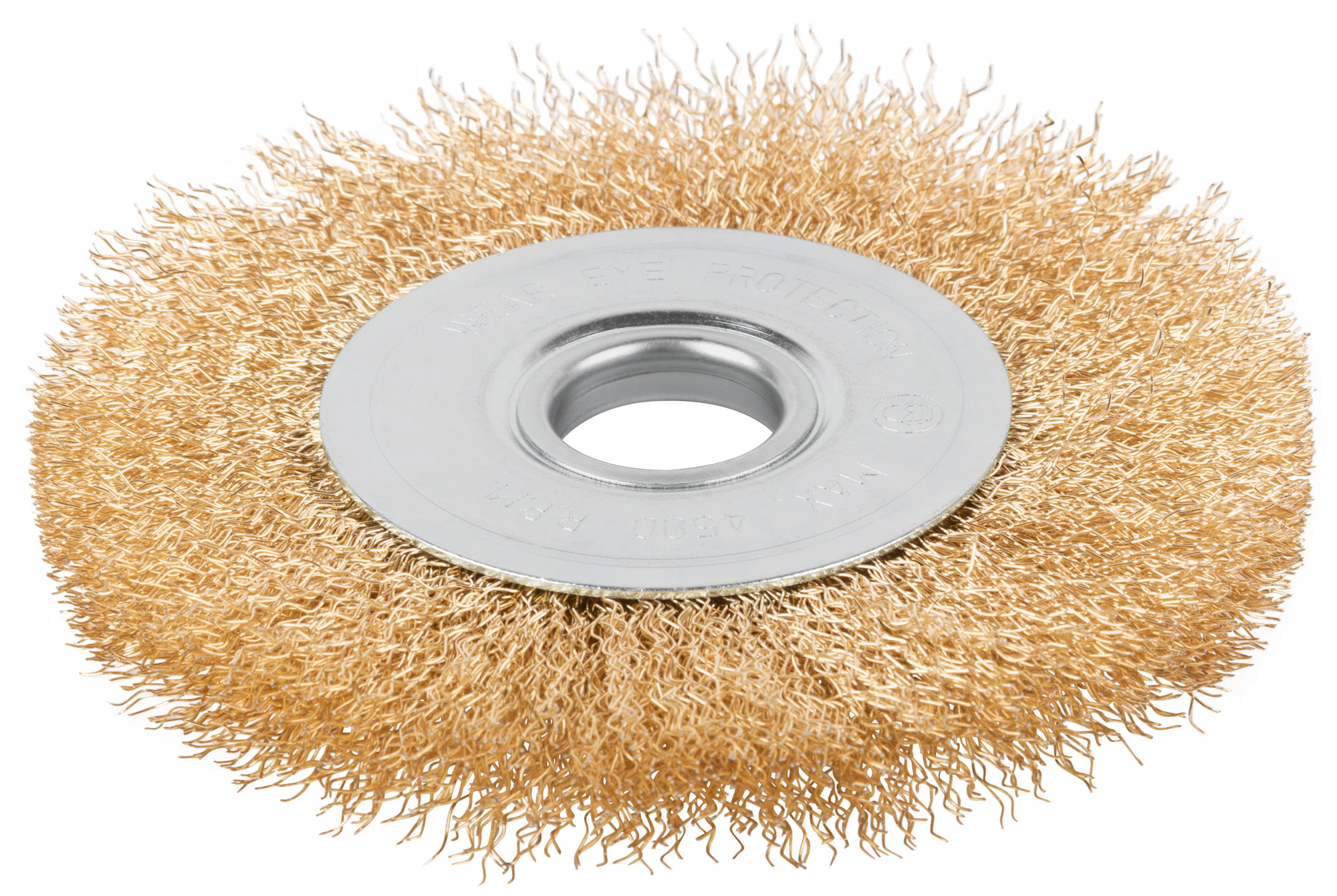 Щетка для УШМ, посадка 22,2 мм, тип "Плоская", латунированная витая проволока 0,3 мм, 125 мм, CUTOP Profi