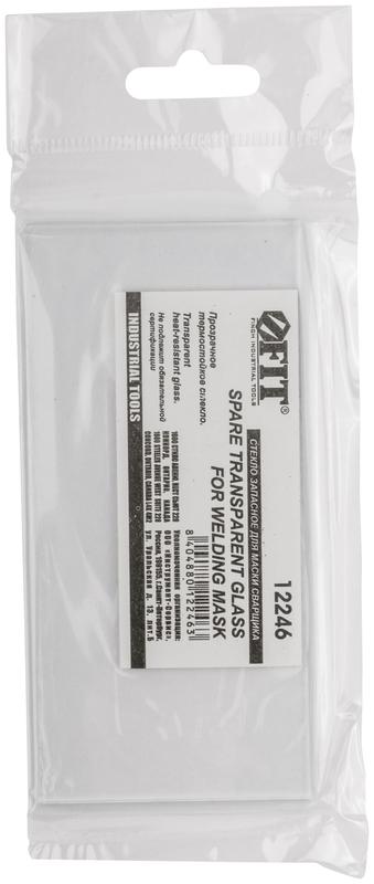 Стекло запасное для щитка сварщика 107х50мм термостойкое для щитка 12244 прозр. FIT 12246