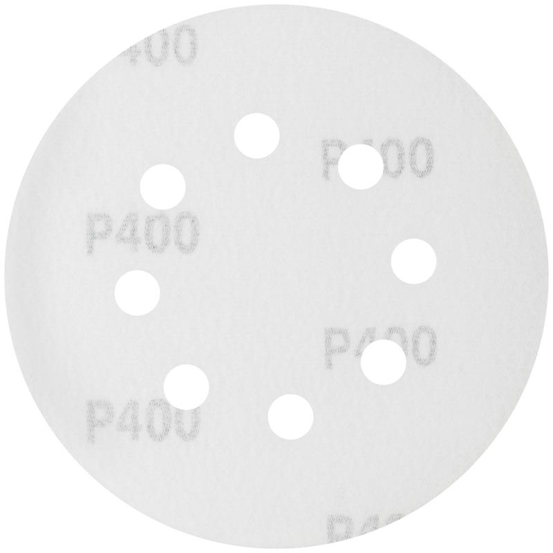 Круг шлифовальный с отверстиями (липучка) 125мм Р 400 алюм./оксидные (уп.5шт) КУРС 39791