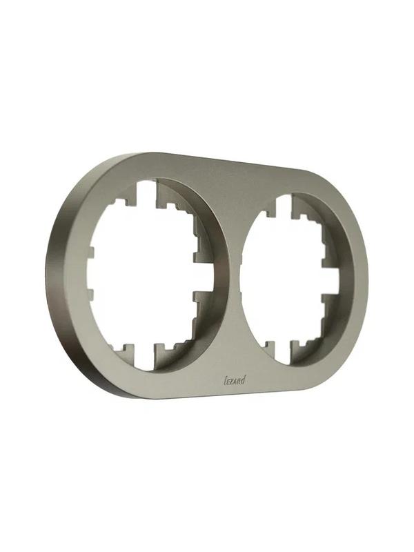Рамка 2-м OSEN горизонт. круглая титан LEZARD 744-3700-147