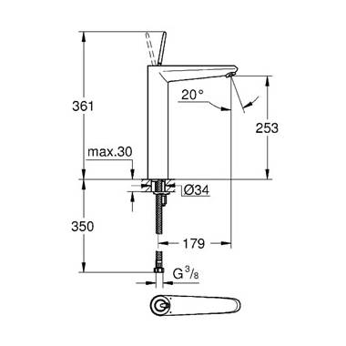 Смеситель Grohe Eurodisk Joystick 23428000 для раковины