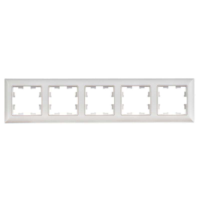 Рамка 5-м BRITE РУ-5-БрАБ арктич. бел./бел. IEK BR-M52-12-K91