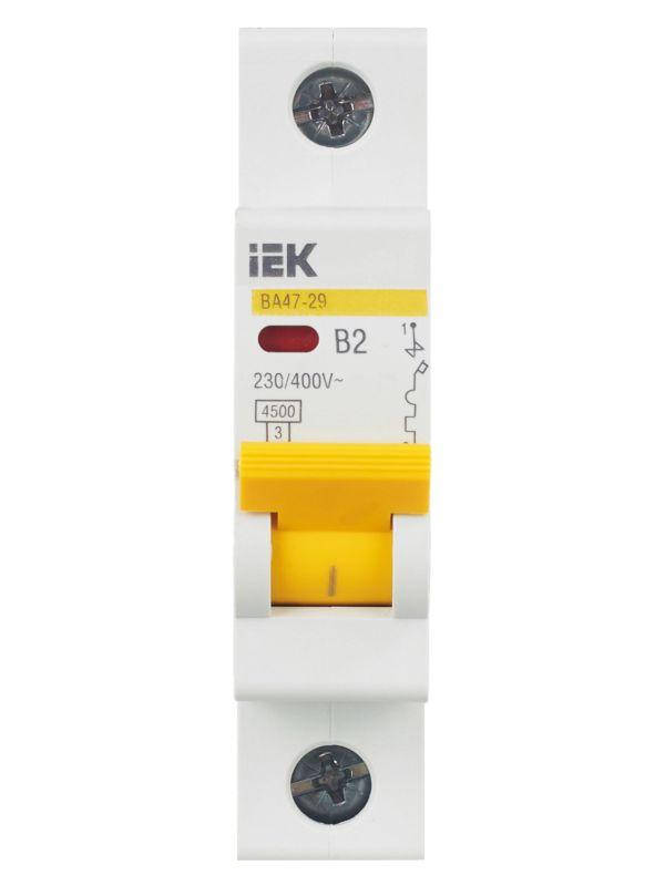 Выключатель автоматический модульный 1п B 2А 4.5кА ВА47-29 KARAT IEK MVA20-1-002-B
