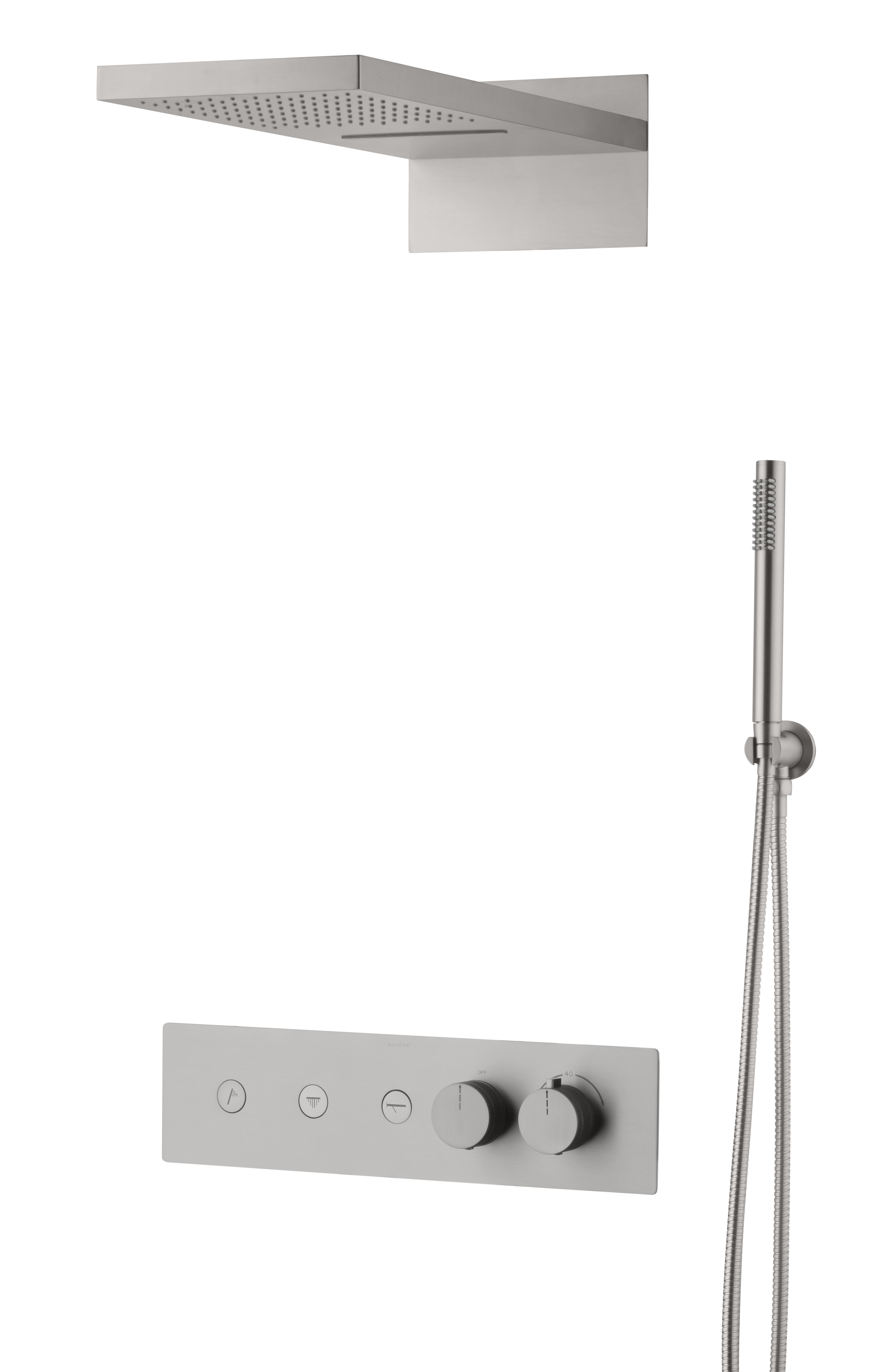 Встроенная душевая система FUSION с термостатом, трехпозиционная MATT GOLD