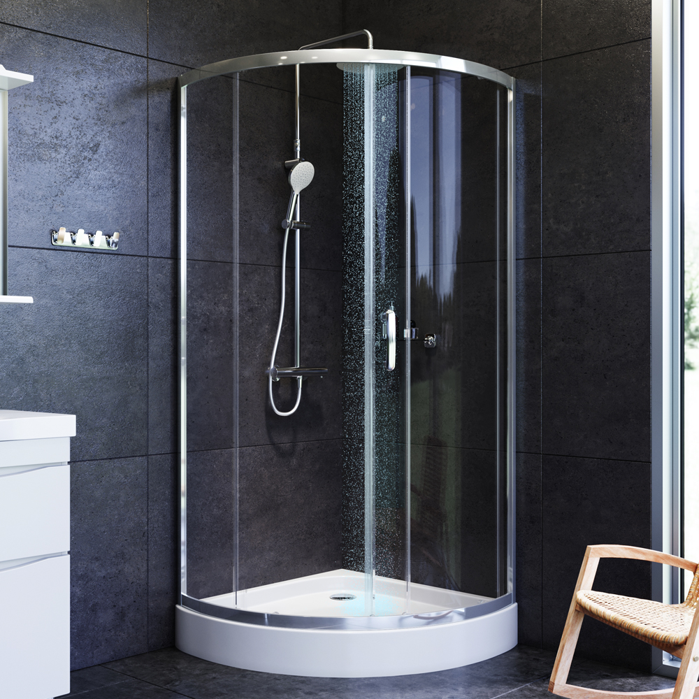 W83G-315-090CT Like Solo Slide Стекла для душ. ограждения 90x90, стекло прозрачное, проф хром глянц,