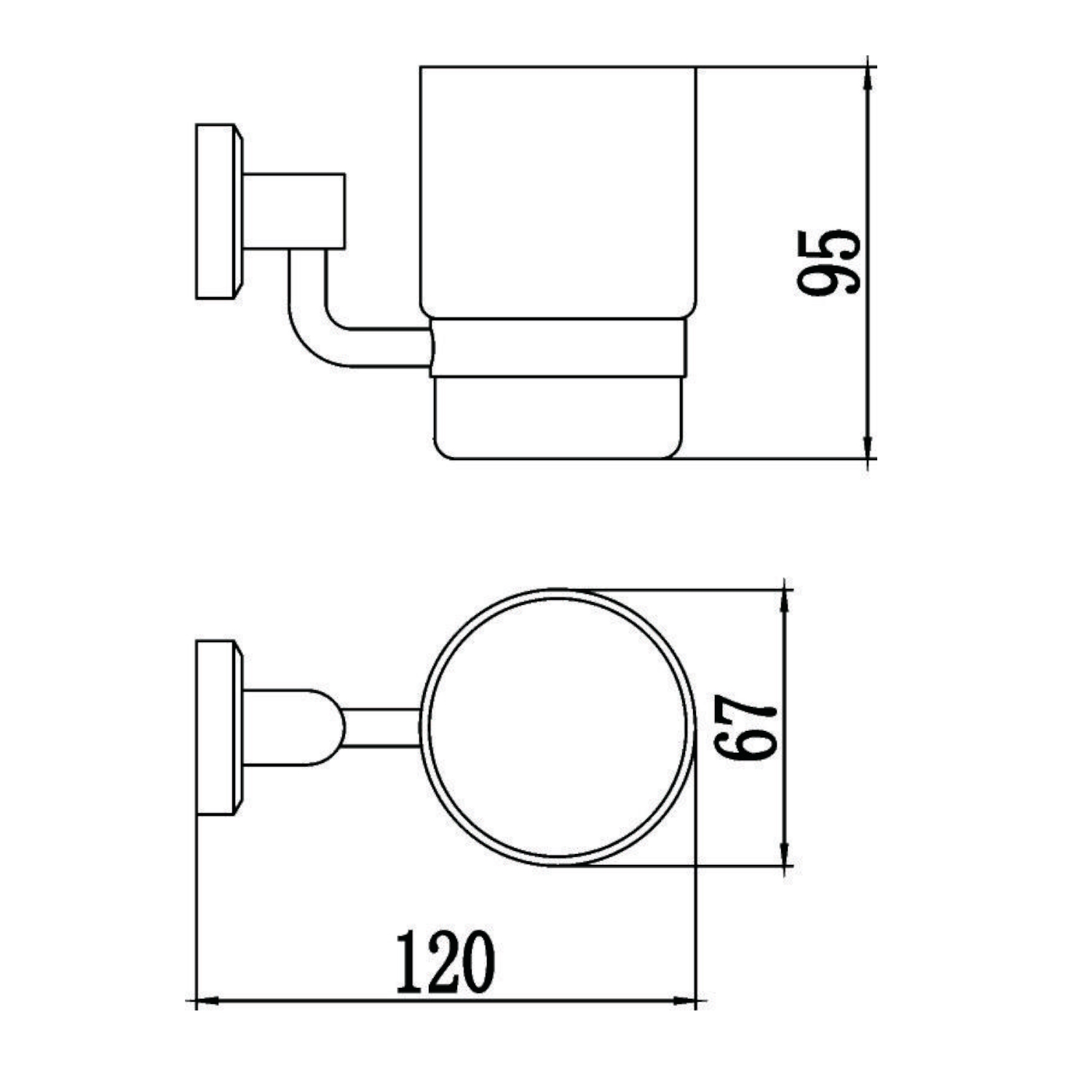 Стакан для ванной комнаты Savol S-009558, хром