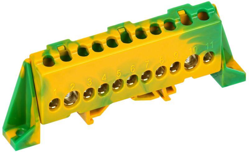 Шина PE "земля" в комб. изол. "Стойка" 8х12-11-ЖЗ TEKFOR IEK TF-NN20-11-DP-K52