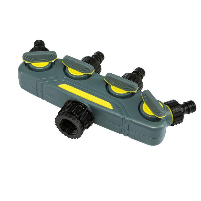 Разветвитель 4-х канальный на кран 1/2дюйм - 3/4дюйм Профи ЧЕТЫРЕ СЕЗОНА 62-0225-F