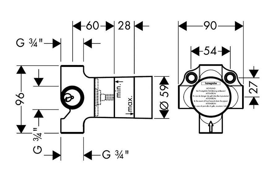 Скрытая часть Hansgrohe переключателя Quattro 15930180