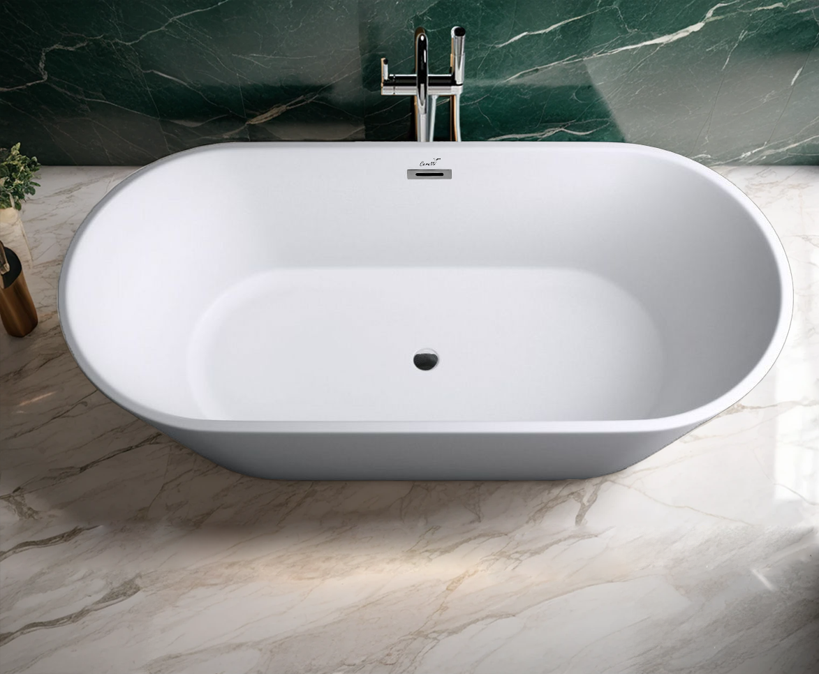Ванна SKYE170 акриловая (1700x750x600) отдельностоящая, белая, со сливом-переливом Ceruttispa