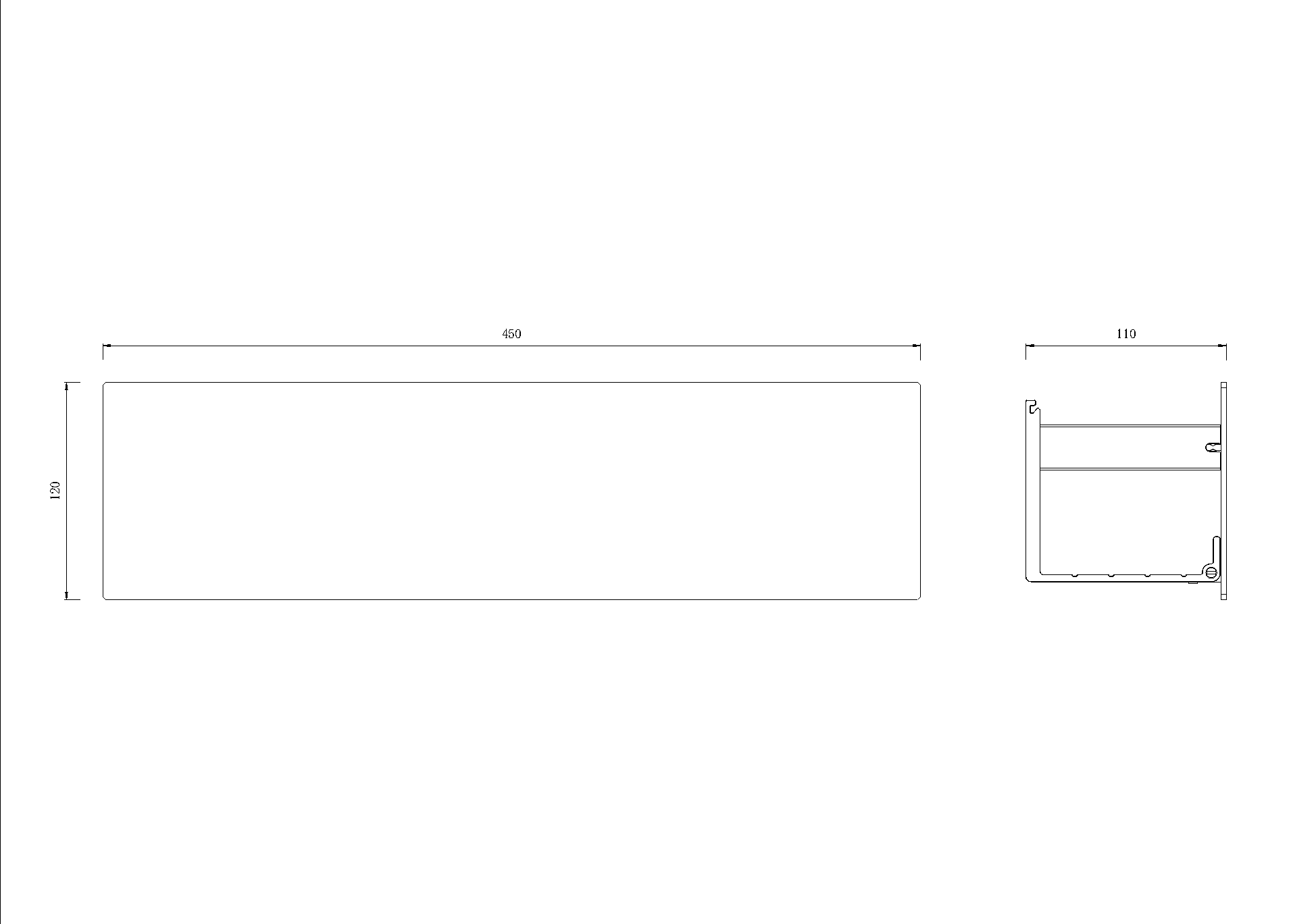 Полка настенная 60см Black/Черный