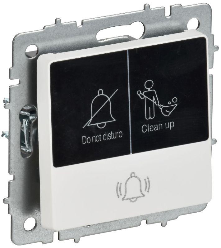 Кнопка звонка BRITE ВС10-1-9-БрАБ 10А для отелей с индикацией механизм арктич. бел. IEK BR-V14-2-10-K91