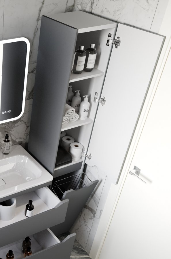 Колонна универсальная "Марелла" с корзиной, Люкс антискрейтч серый, PLUS