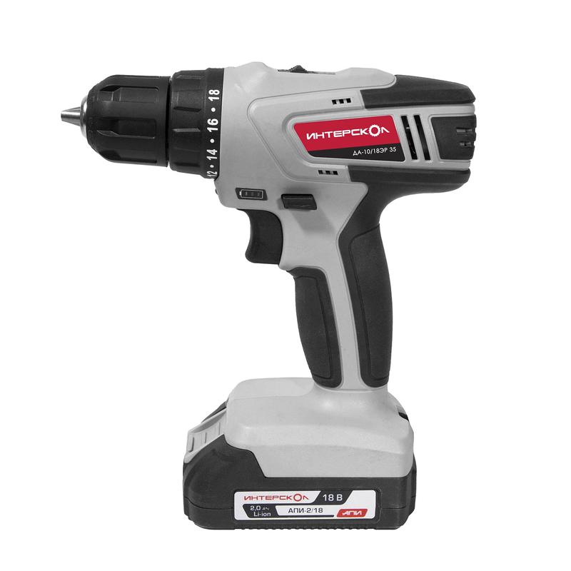 Дрель-шуруповерт аккумуляторная ДА-10/18ЭР 35 ИНТЕРСКОЛ 518.2.1.20