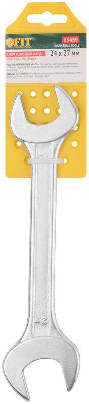 Ключ рожковый "Хард" хромированное покрытие 24х27мм FIT 63489
