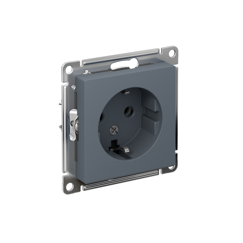 Розетка 1-м СП AtlasDesign 16А IP20 с заземл. механизм грифель SE ATN000743