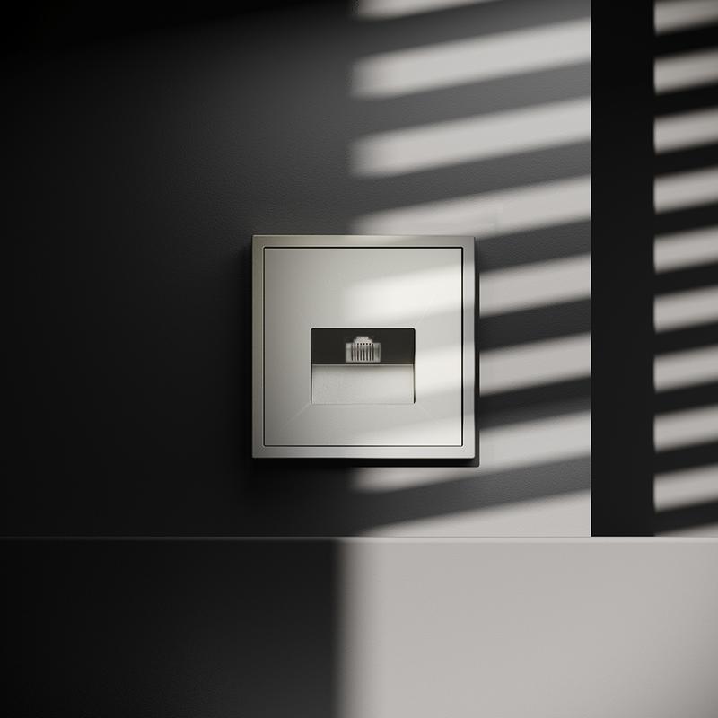 Розетка компьютерная 1-м СП S70 RJ45 кат.6 механизм шелк Voltum VLS060104