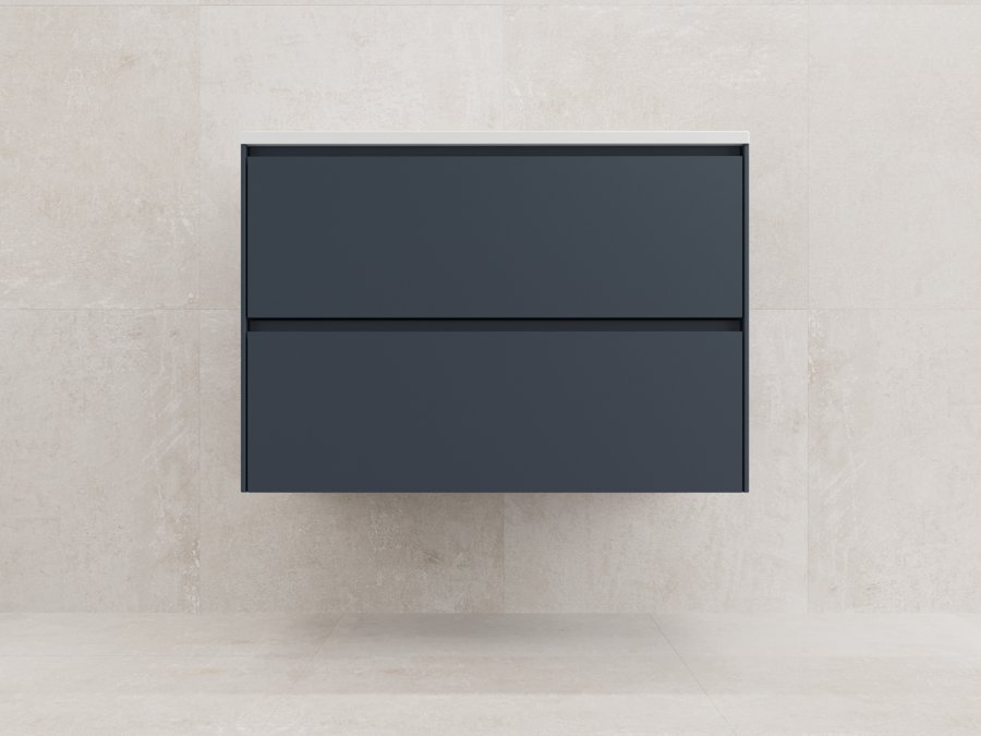 Тумба подвесная "ЛИМА 80" эмаль, под раковину LINE 80, 2 ящ., PLUS, графит