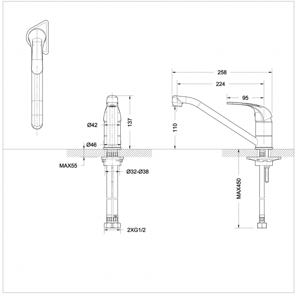 Смеситель для кухни Bravat Fit (F7135188CP-RUS)