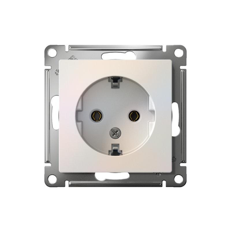 Розетка 1-м СП AtlasDesign 16А IP20 с заземл. механизм жемчуж. SE ATN000443